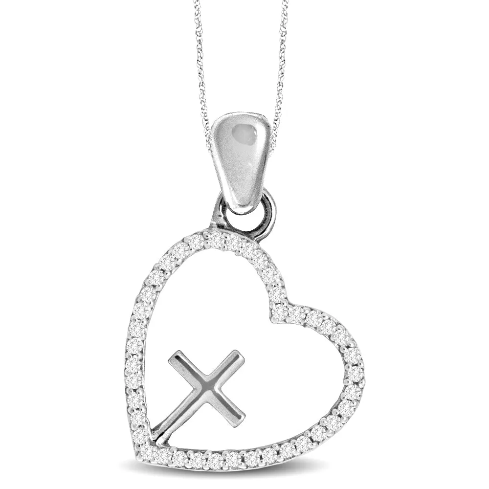 10K White Gold 1/10 Ct. Tw. Diamond Fashion Pendant