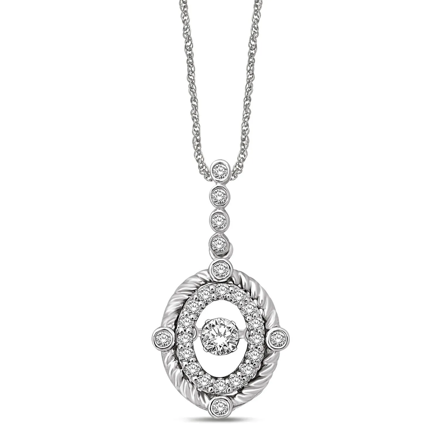 10K White Gold 2/5 Ctw Diamond Fashion Pendant