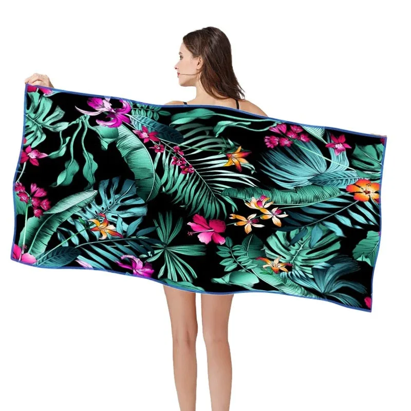 160*80cm Beach Towels HD Printed Beach Swimming Ultralight Towel