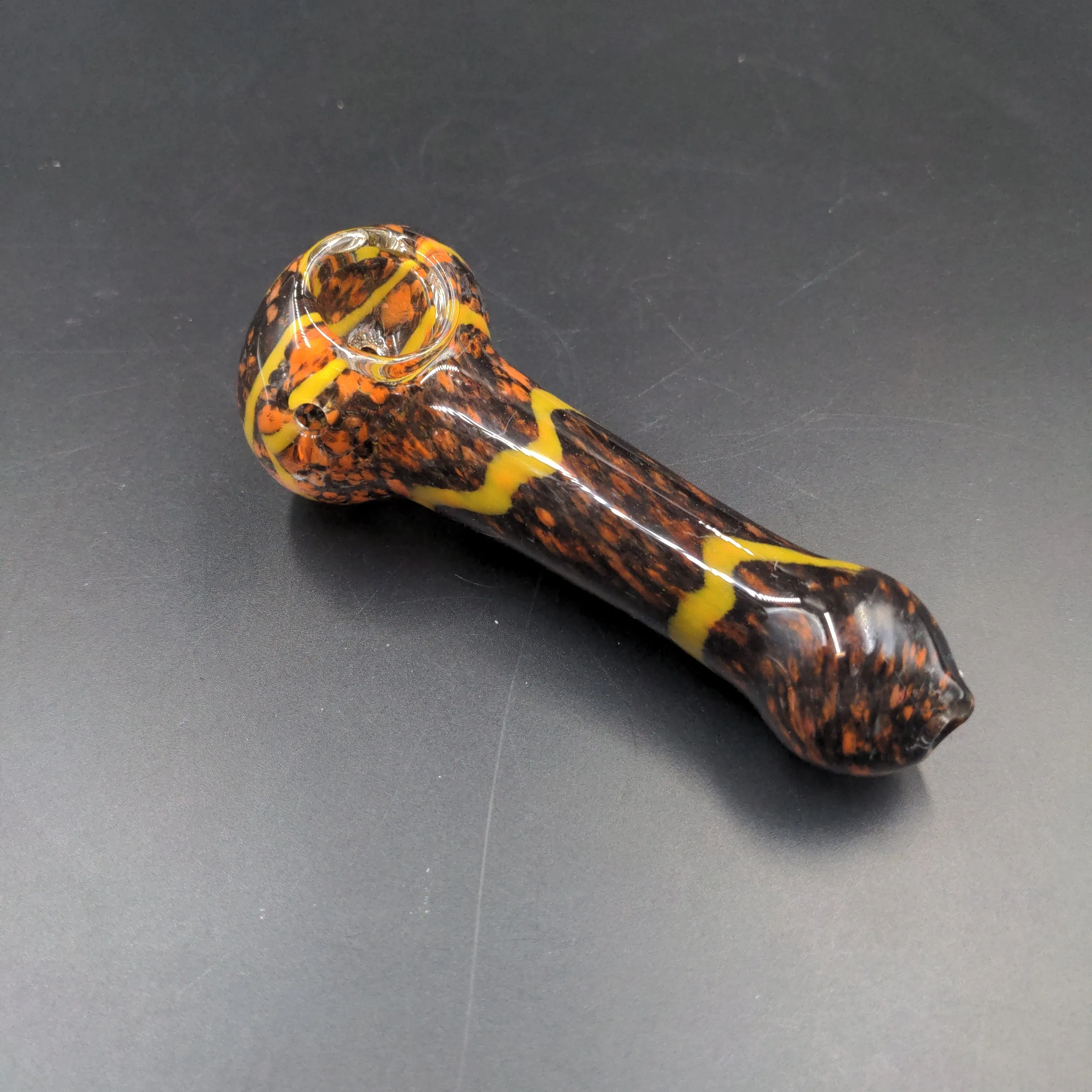 4 Fritted Latticino Hand Pipe