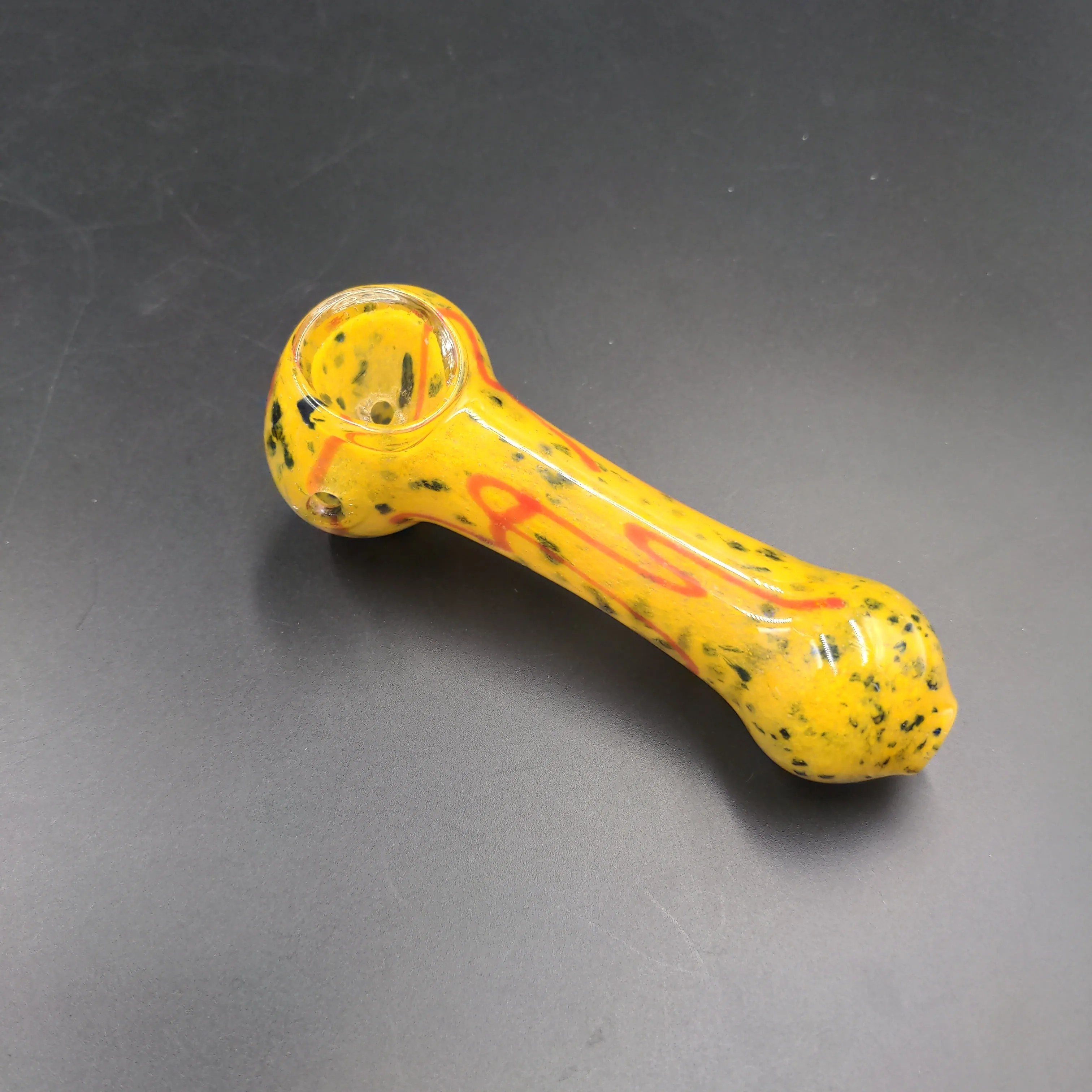 4 Fritted Latticino Hand Pipe