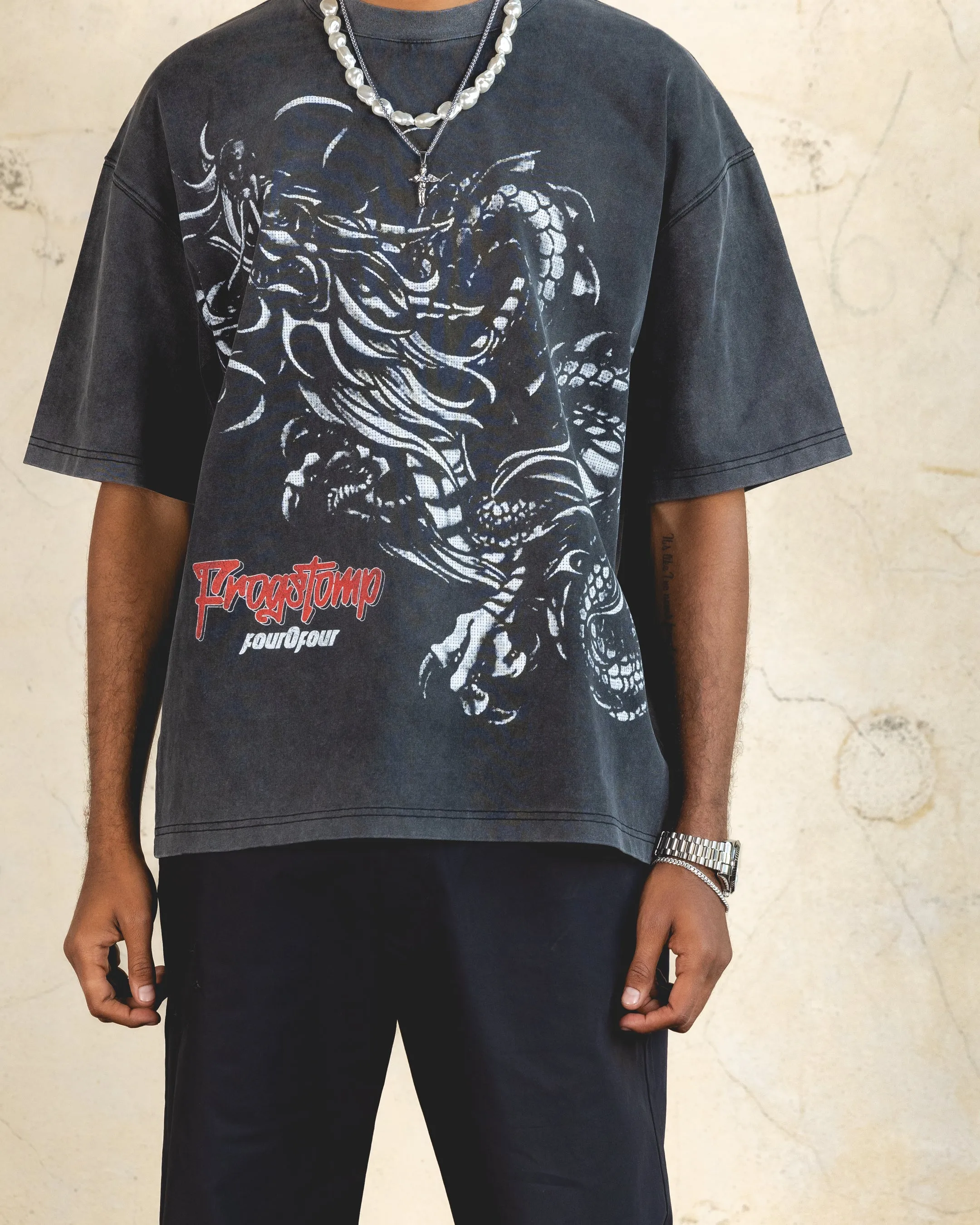 404 Dragon Vintage T-Shirt Vintage Charcoal