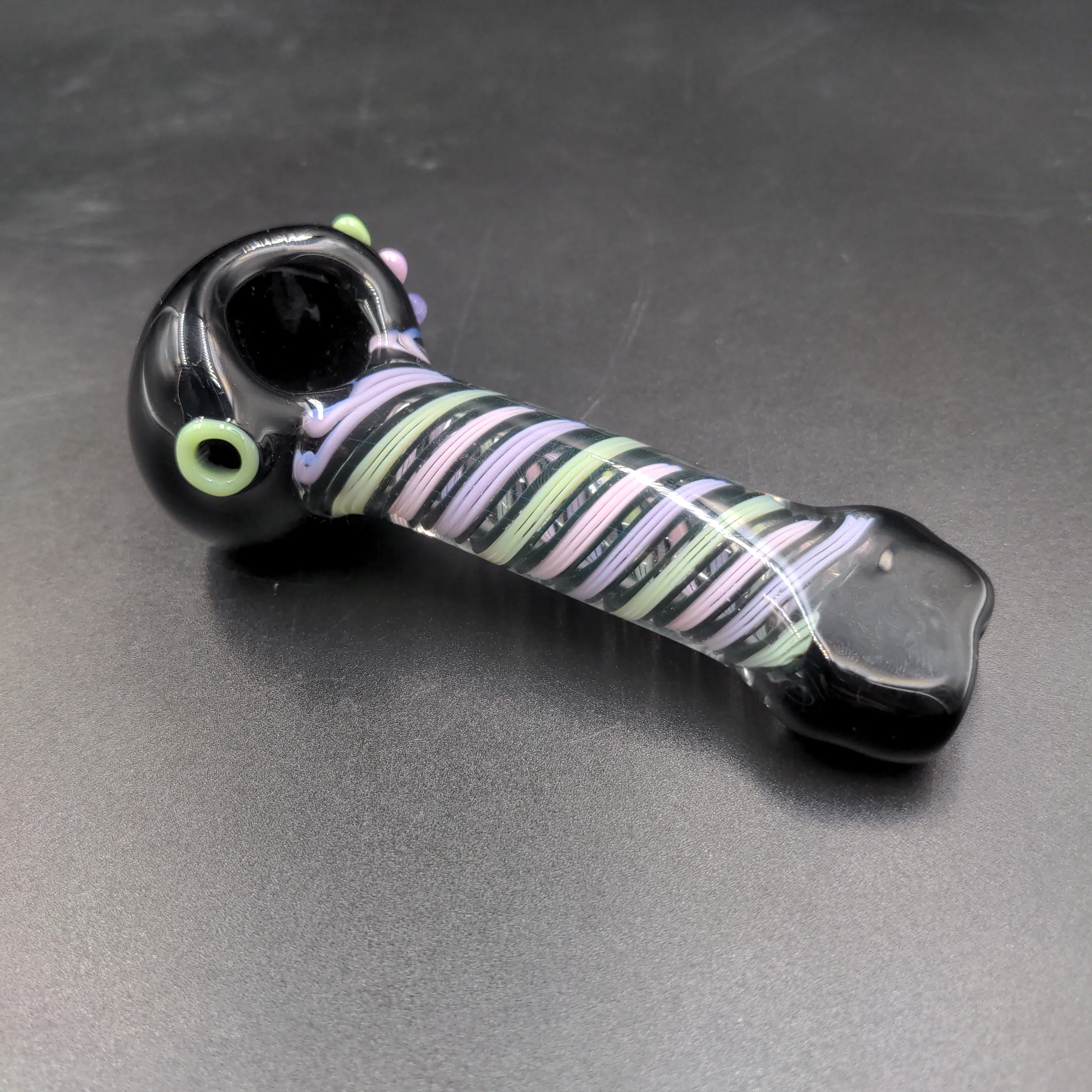 4.25 Glass Hand Pipe - Spooky Swirl