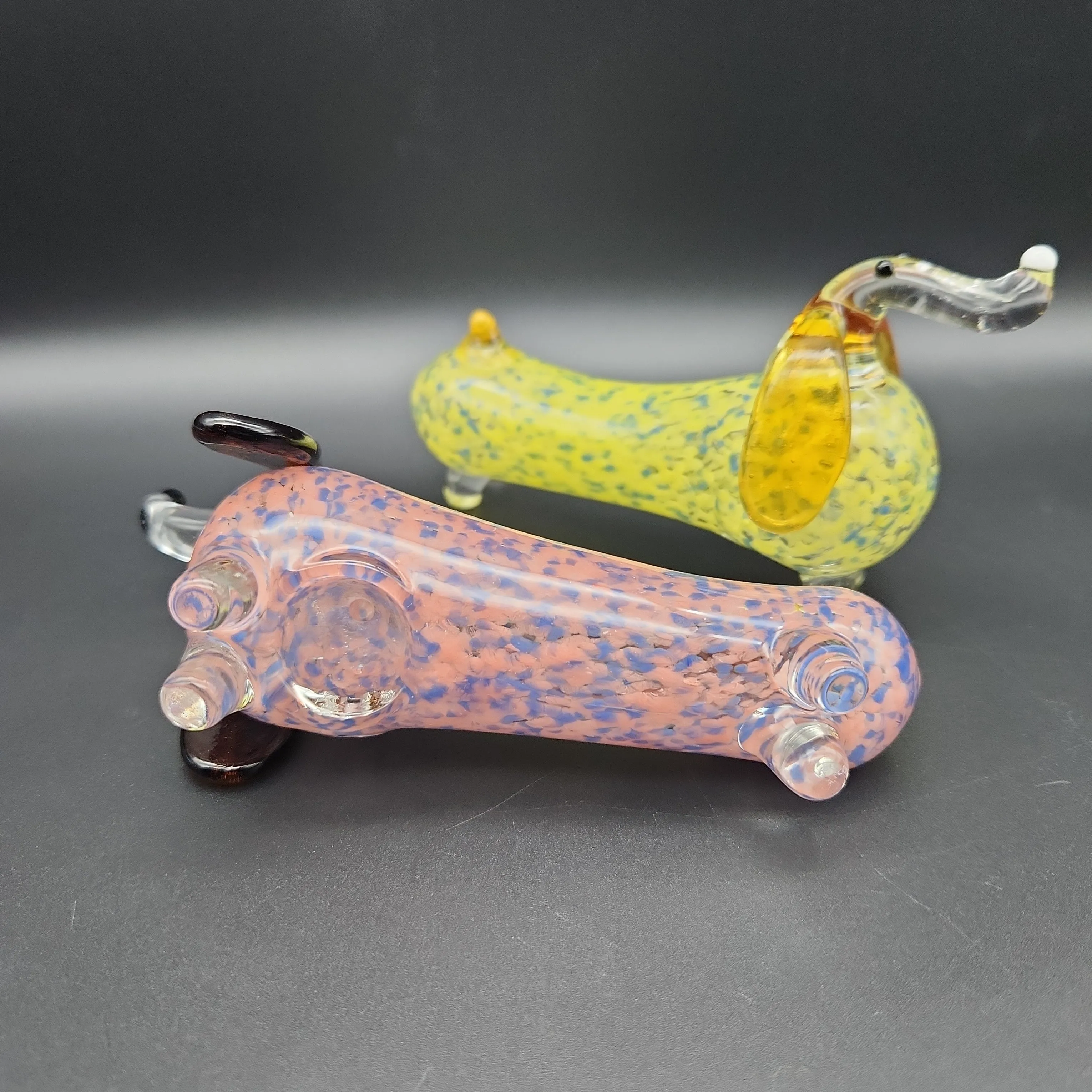 5 Dachshund Dog Hand Pipe Color Glass