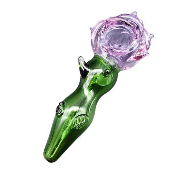 5" Glass Rose Pipe