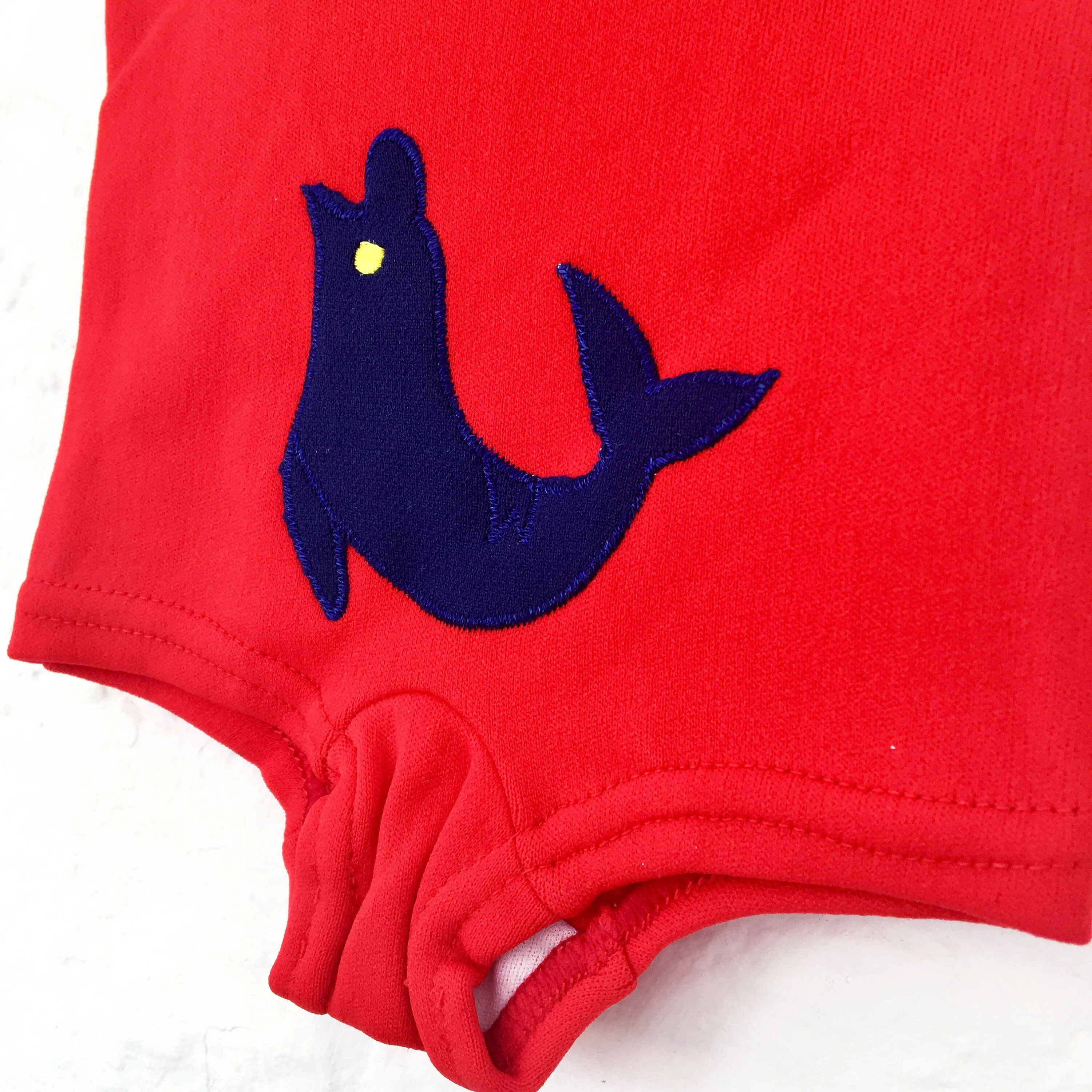 60's Vintage Red Swimming Trunk 0-3m