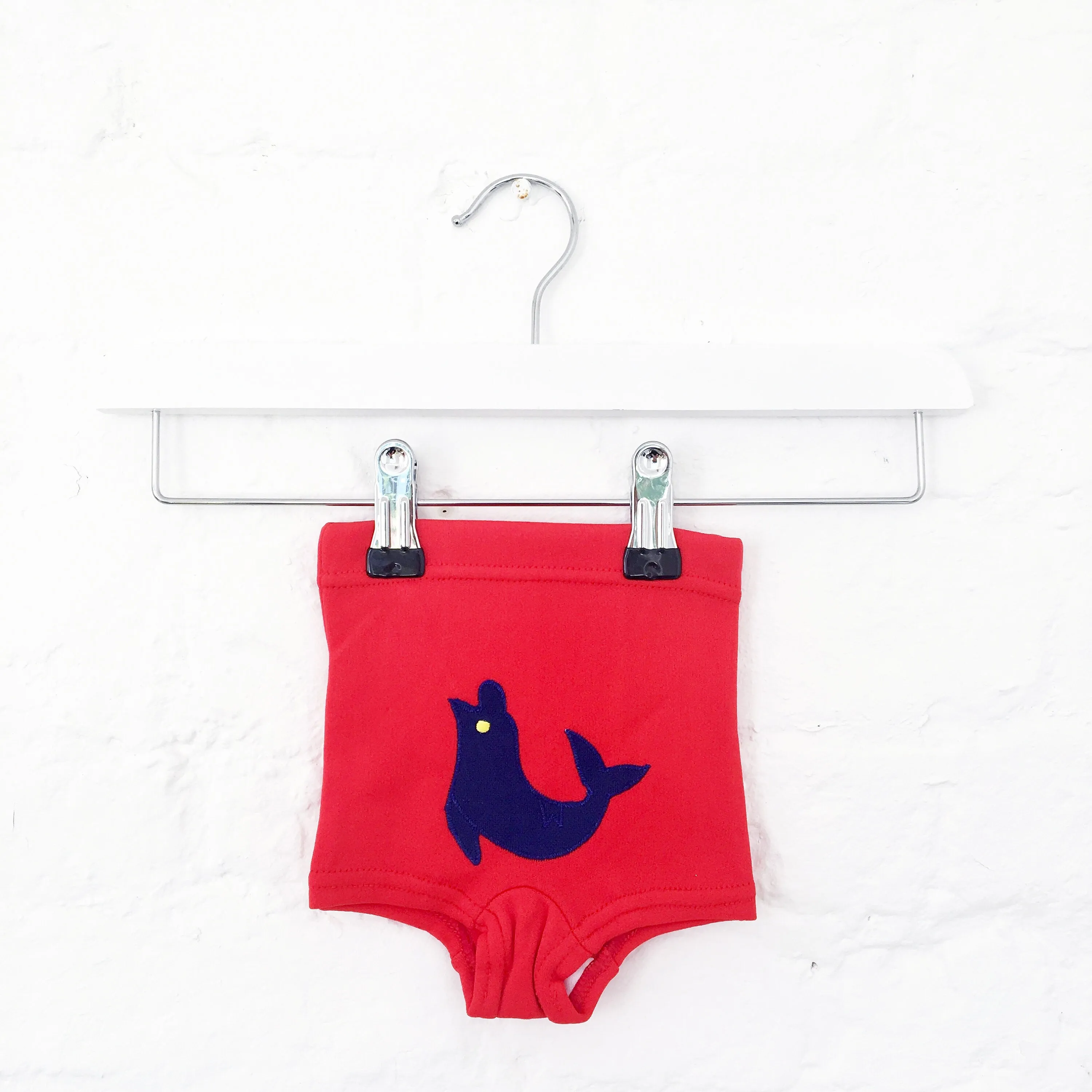 60's Vintage Red Swimming Trunk 0-3m