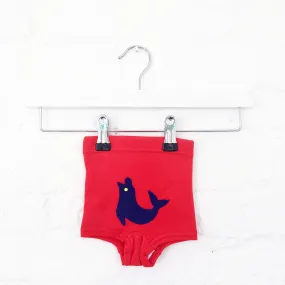 60's Vintage Red Swimming Trunk 0-3m