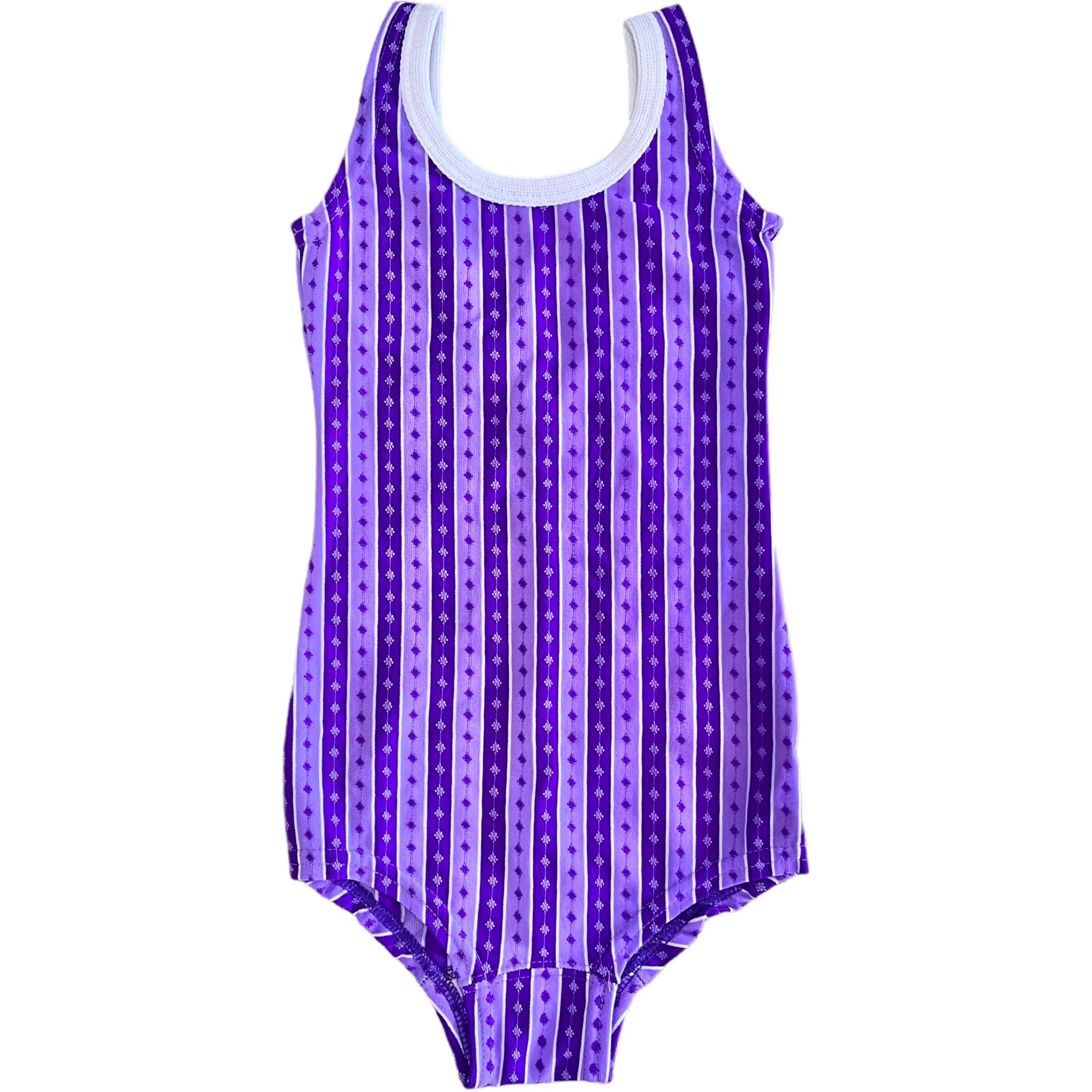 70's Purple Swimming Suit / 6-8Y and 10-12Y