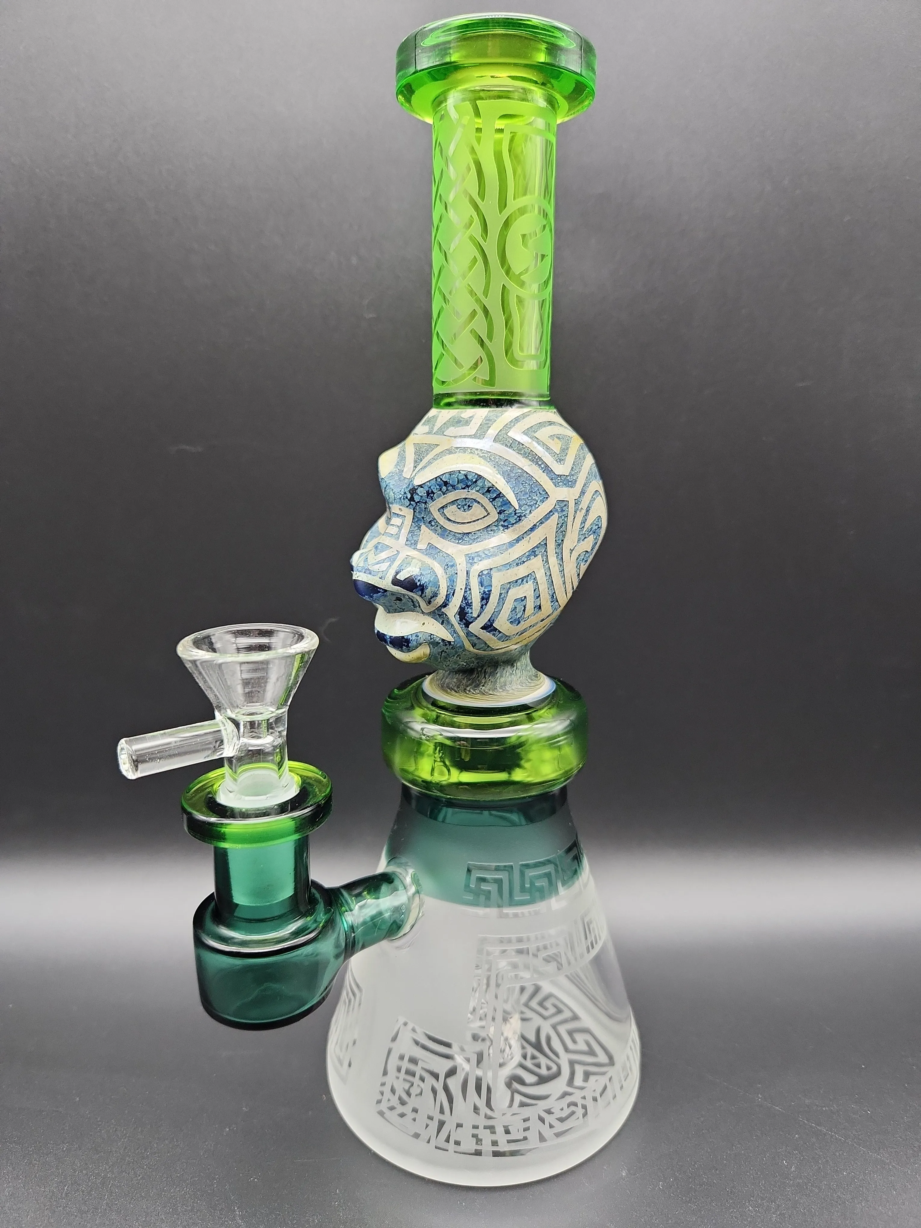 9 Aztec Face Beaker Water Pipe