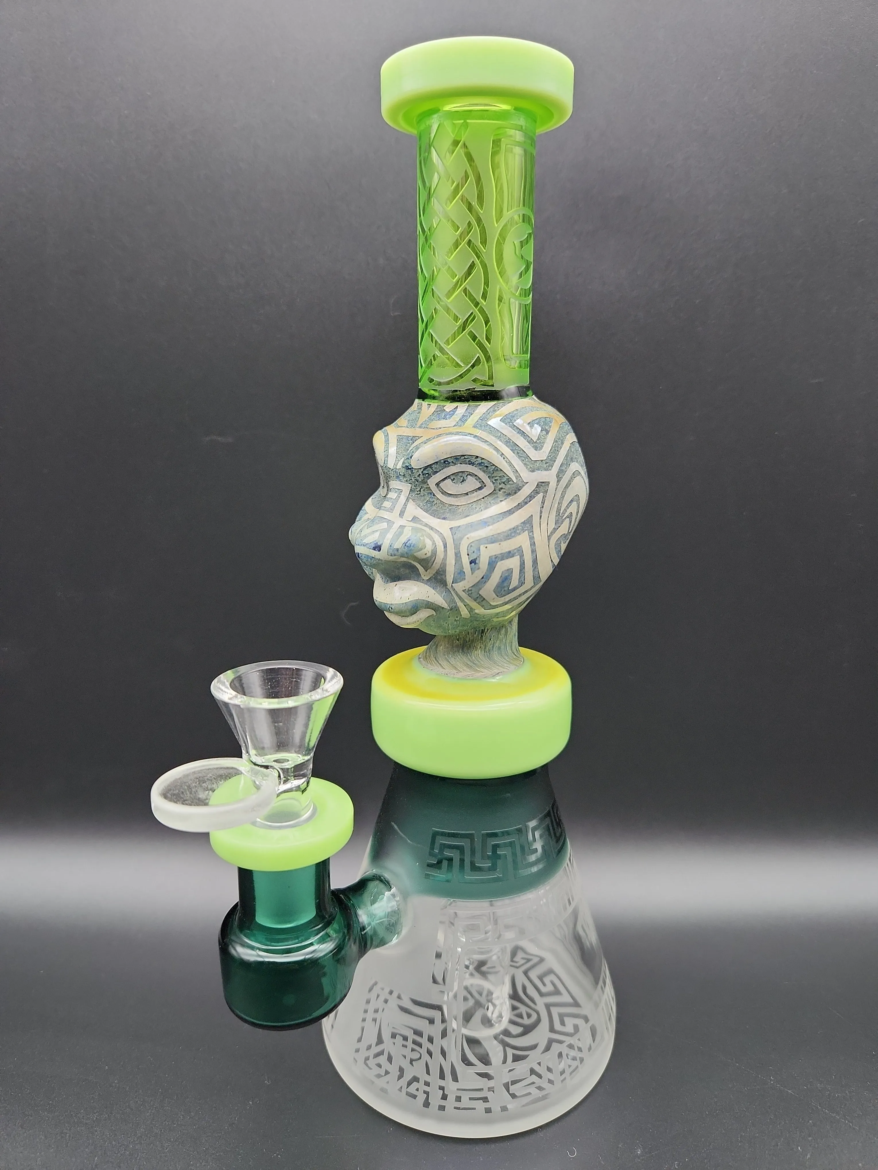 9 Aztec Face Beaker Water Pipe