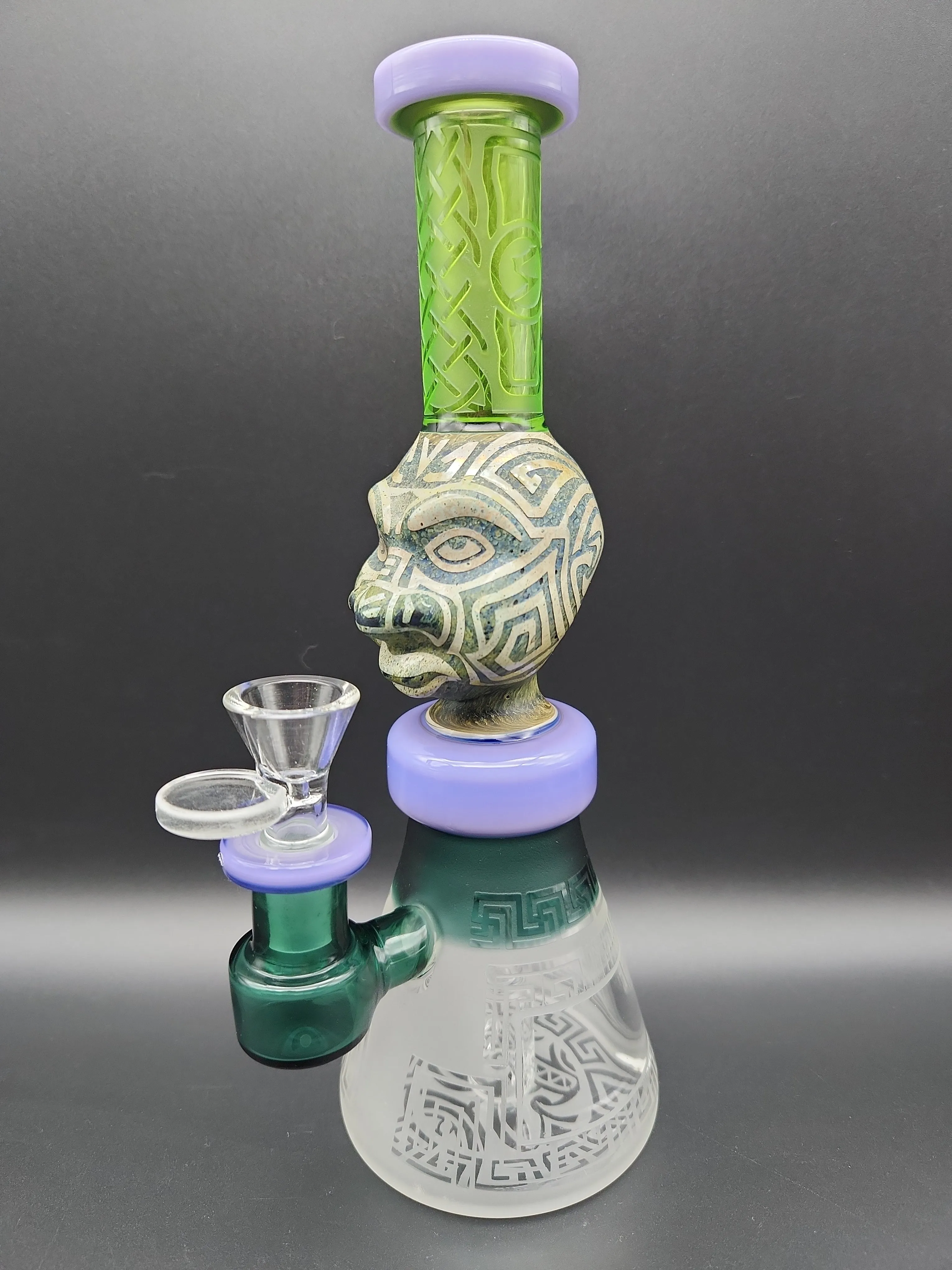 9 Aztec Face Beaker Water Pipe