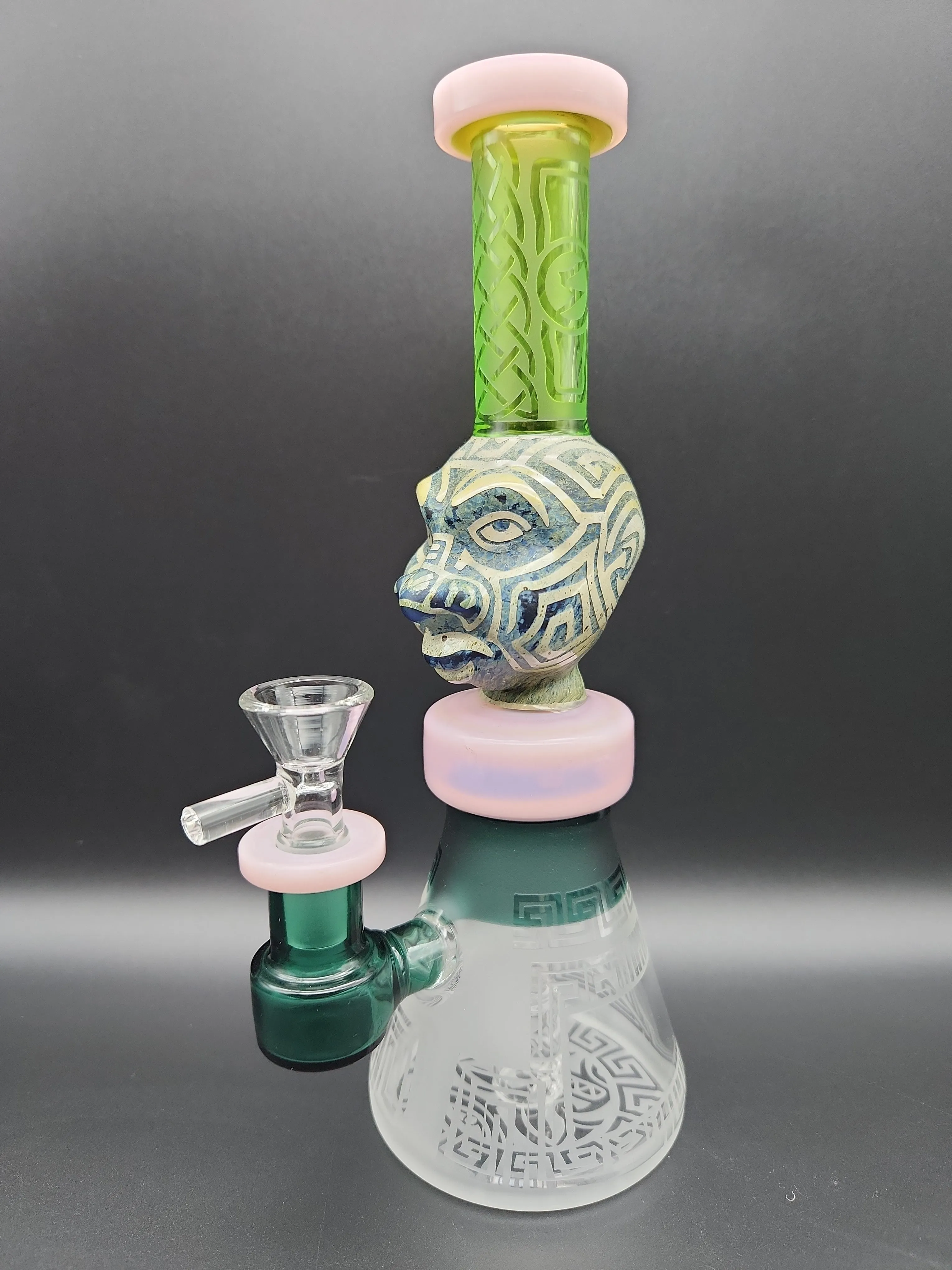 9 Aztec Face Beaker Water Pipe