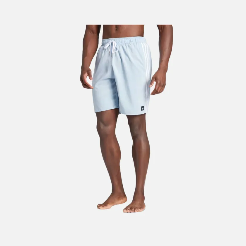 Adidas 3 Stripes CLX Men's Swimming Shorts -Wonder Blue/White