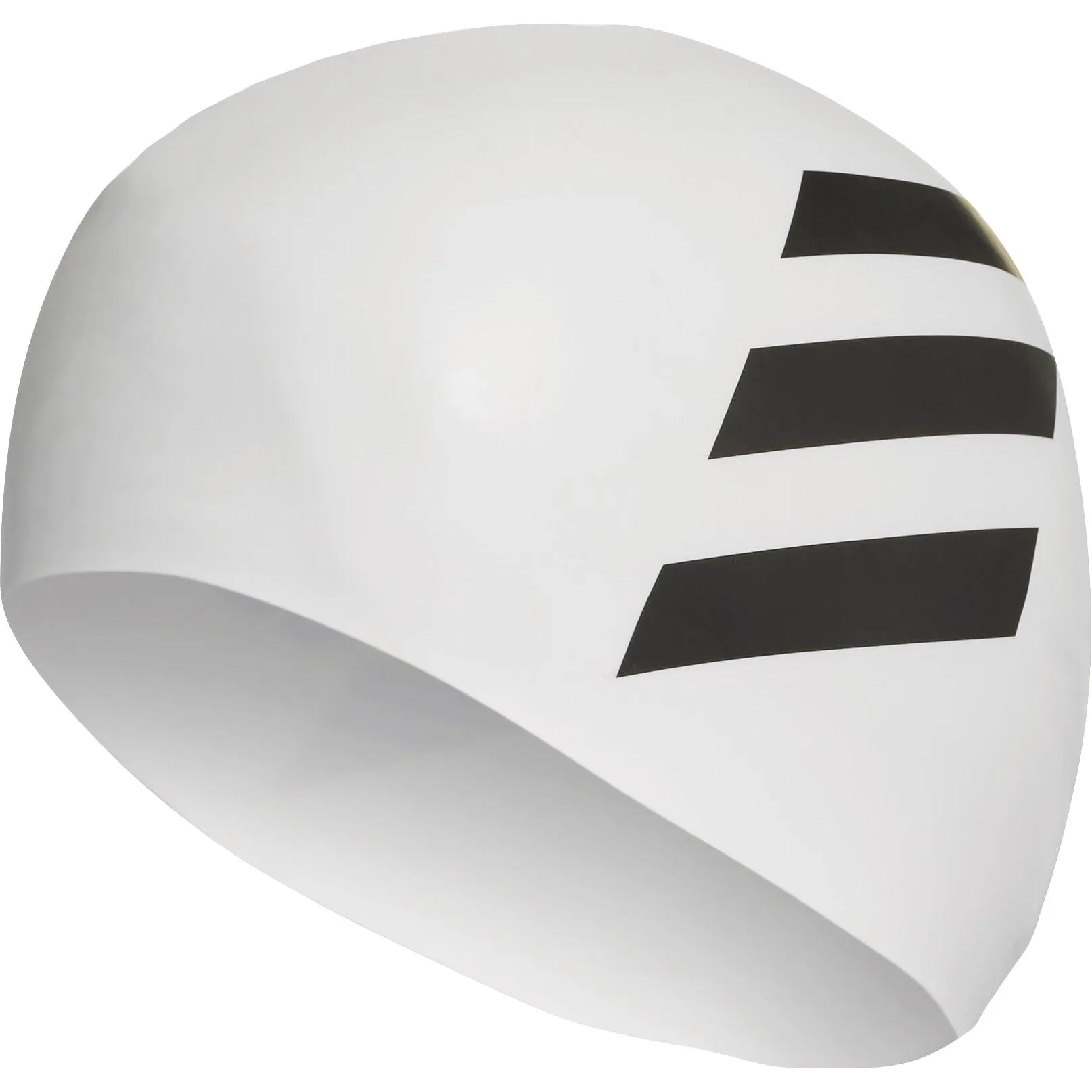 adidas Silicone 3 Stripe Swimming Cap - White