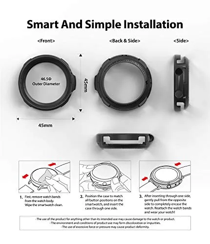 Air Sports Case Designed for Galaxy Watch 3 45mm  -  Black