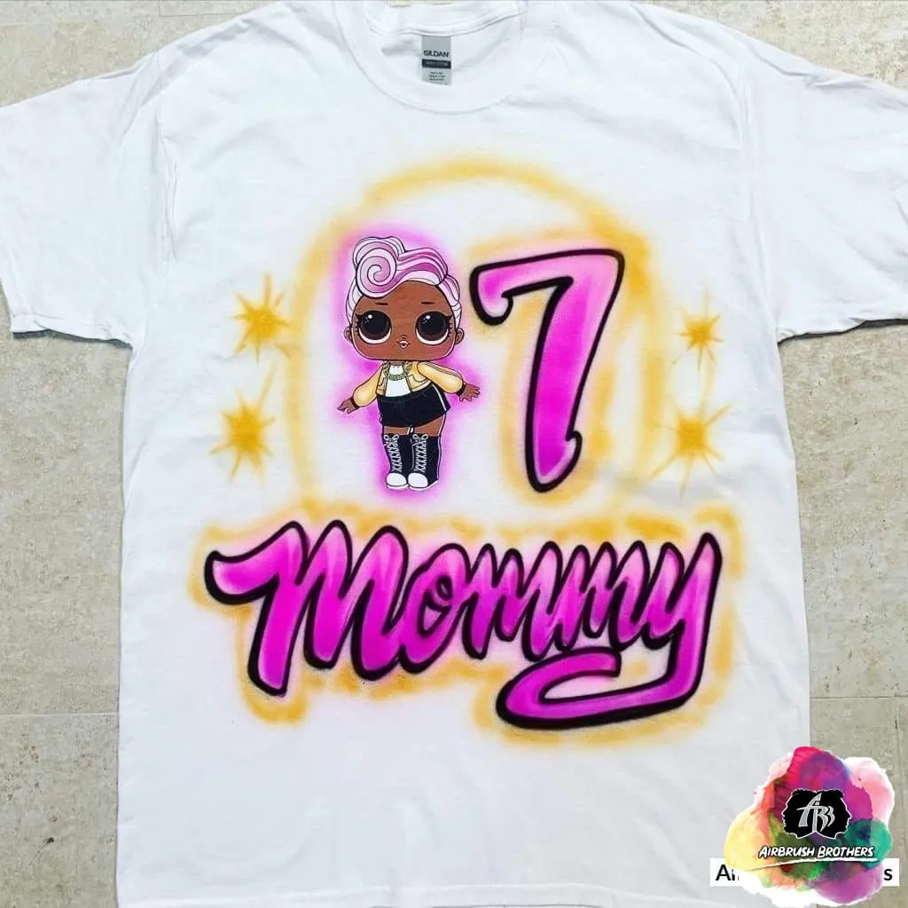 Airbrush Doll Cartoon Shirt Design