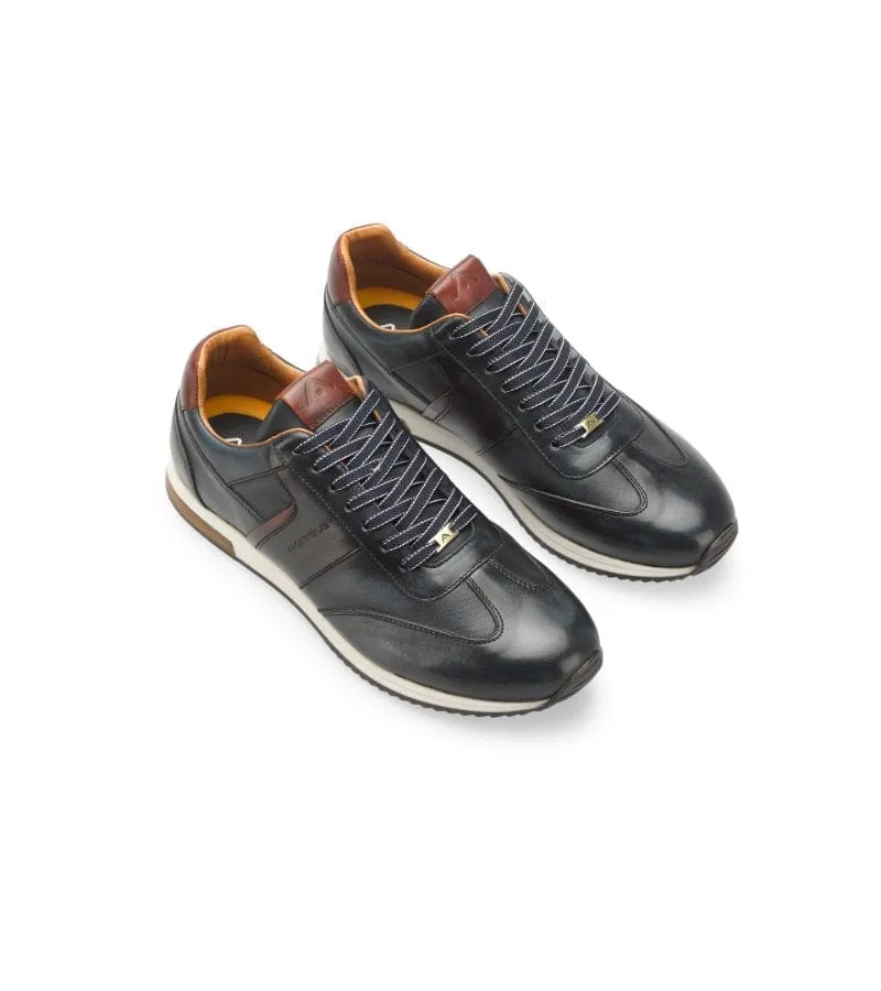 Ambitious Mens Premium Navy Leather Fashion Trainer 11721-5909AM.1