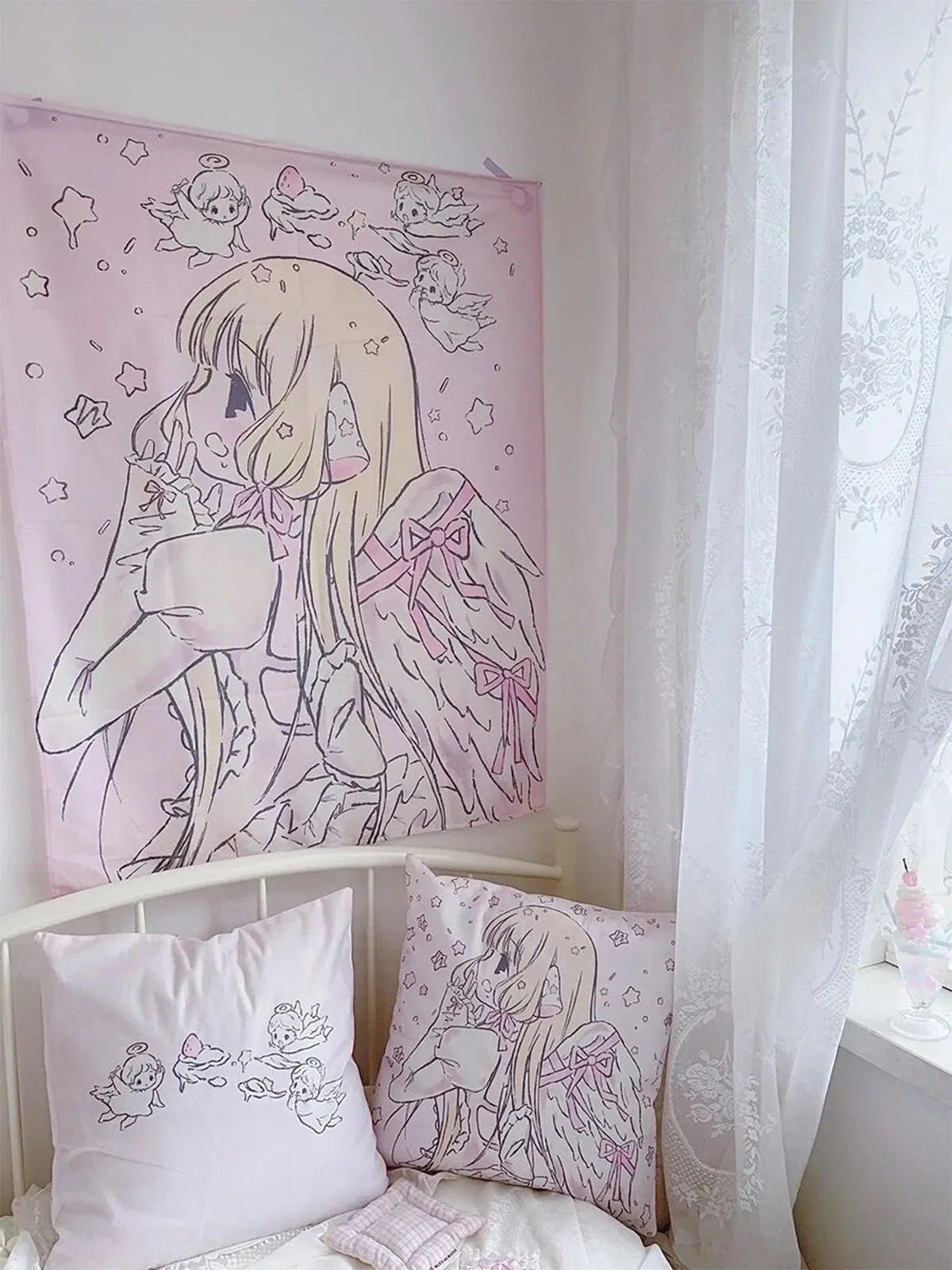 Angelic Prayer Anime Wall Tapestry