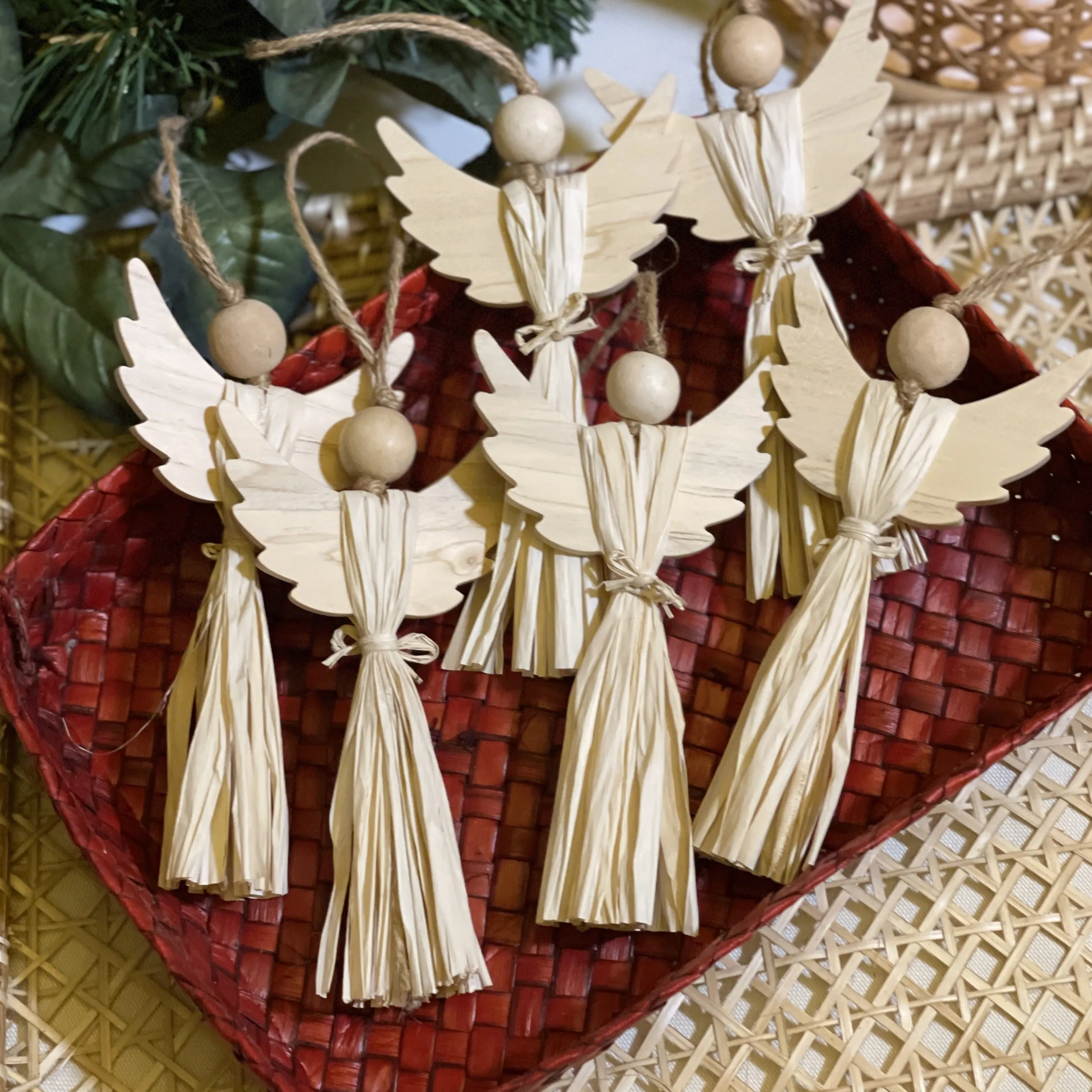 Angel's Wings Christmas Ornaments (set of 6)