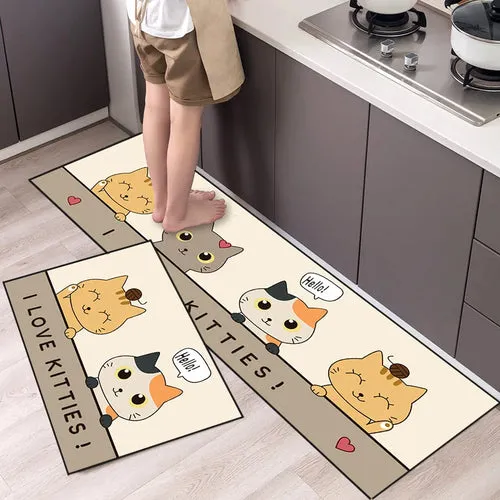 Animal Cartoon Non-Slip Kitchen Rug