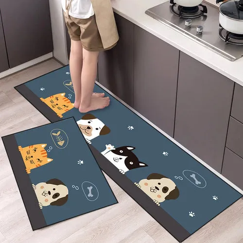 Animal Cartoon Non-Slip Kitchen Rug