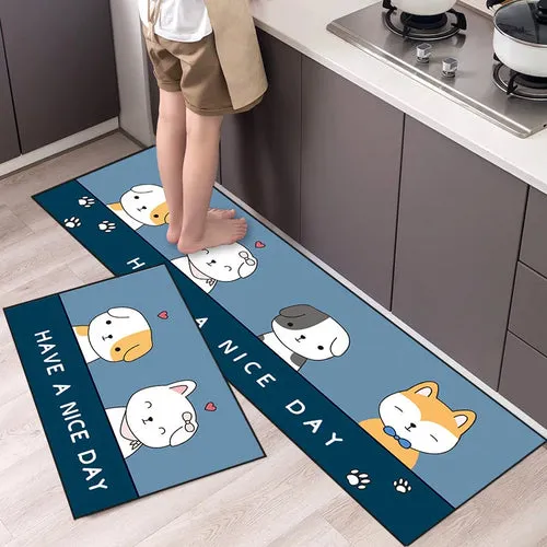 Animal Cartoon Non-Slip Kitchen Rug