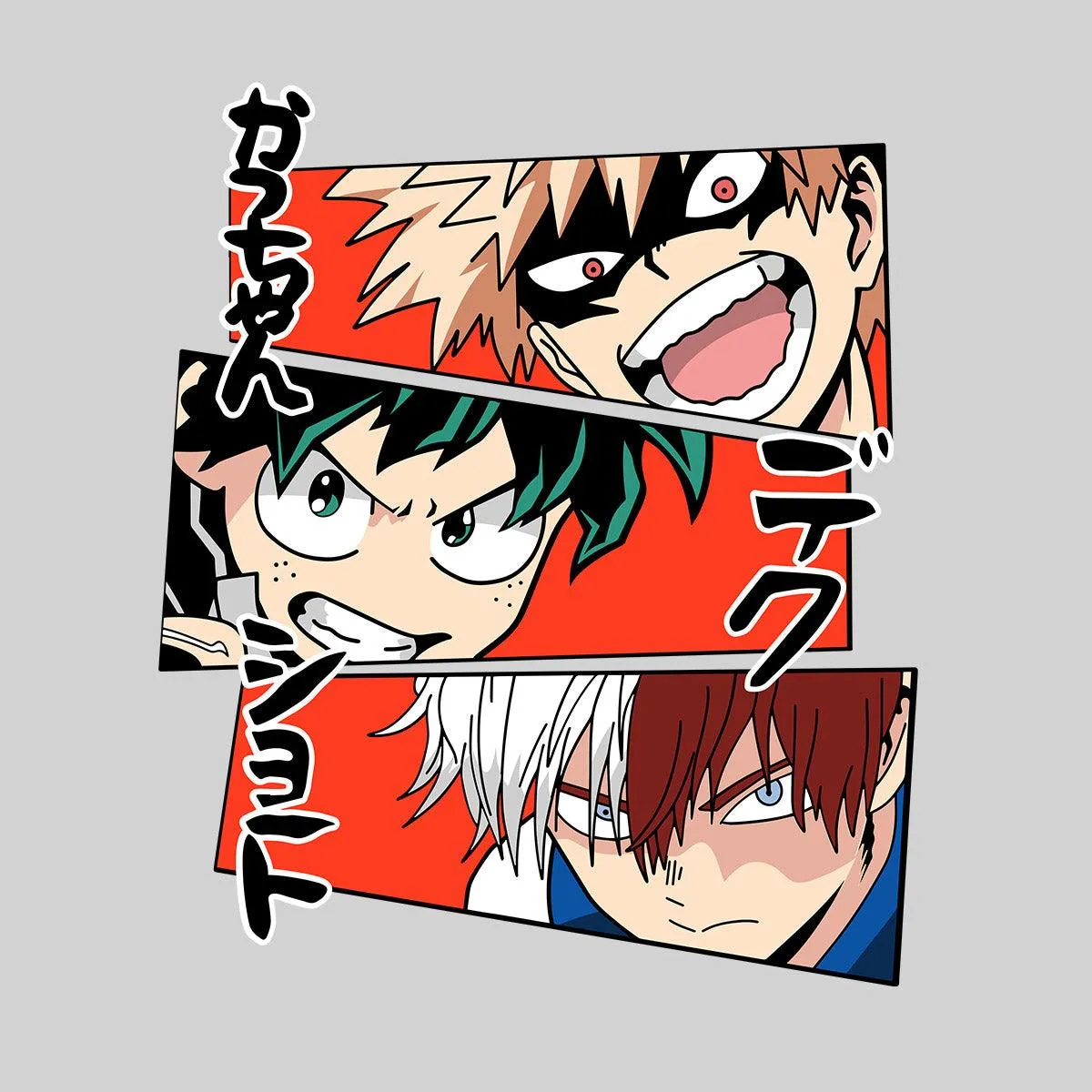 Anime My Hero Academia Katsuki Bakugo Midoriya Izuku And Shoto Todoroki T-shirt Anime Manga Kids T-shirt