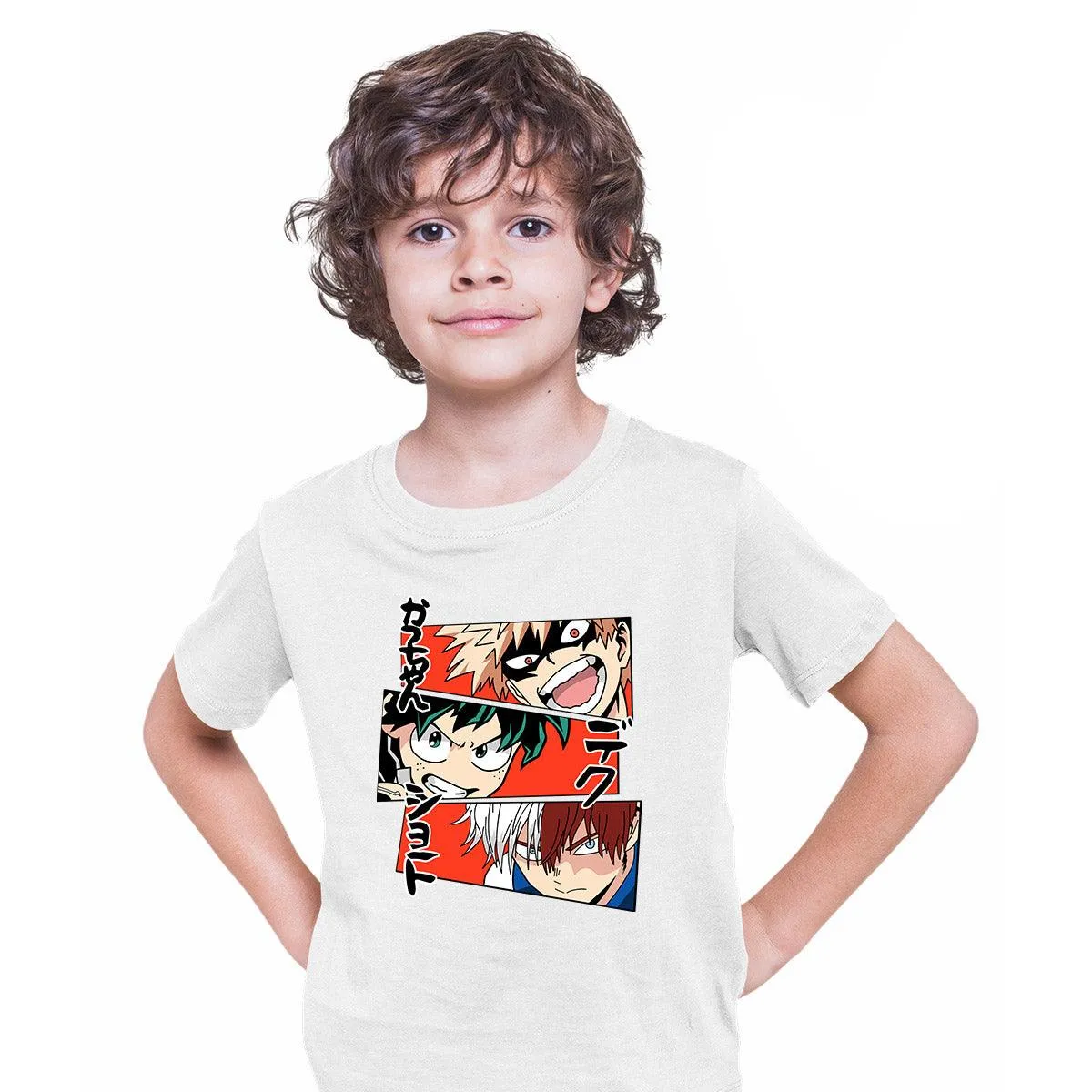 Anime My Hero Academia Katsuki Bakugo Midoriya Izuku And Shoto Todoroki T-shirt Anime Manga Kids T-shirt