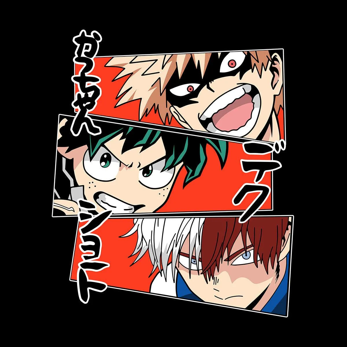 Anime My Hero Academia Katsuki Bakugo Midoriya Izuku And Shoto Todoroki T-shirt Anime Manga Kids T-shirt