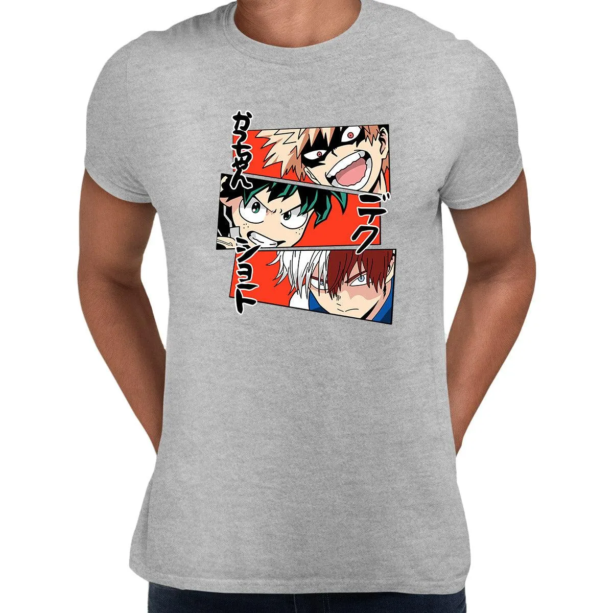 Anime My Hero Academia Katsuki Bakugo Midoriya Izuku And Shoto Todoroki T-shirt Anime Manga