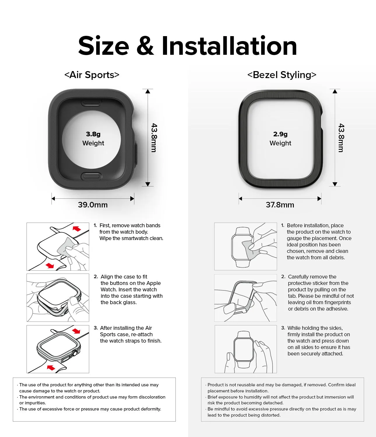 Apple Watch Series (41mm / 40mm) | Air Sports (Black)   Bezel Styling