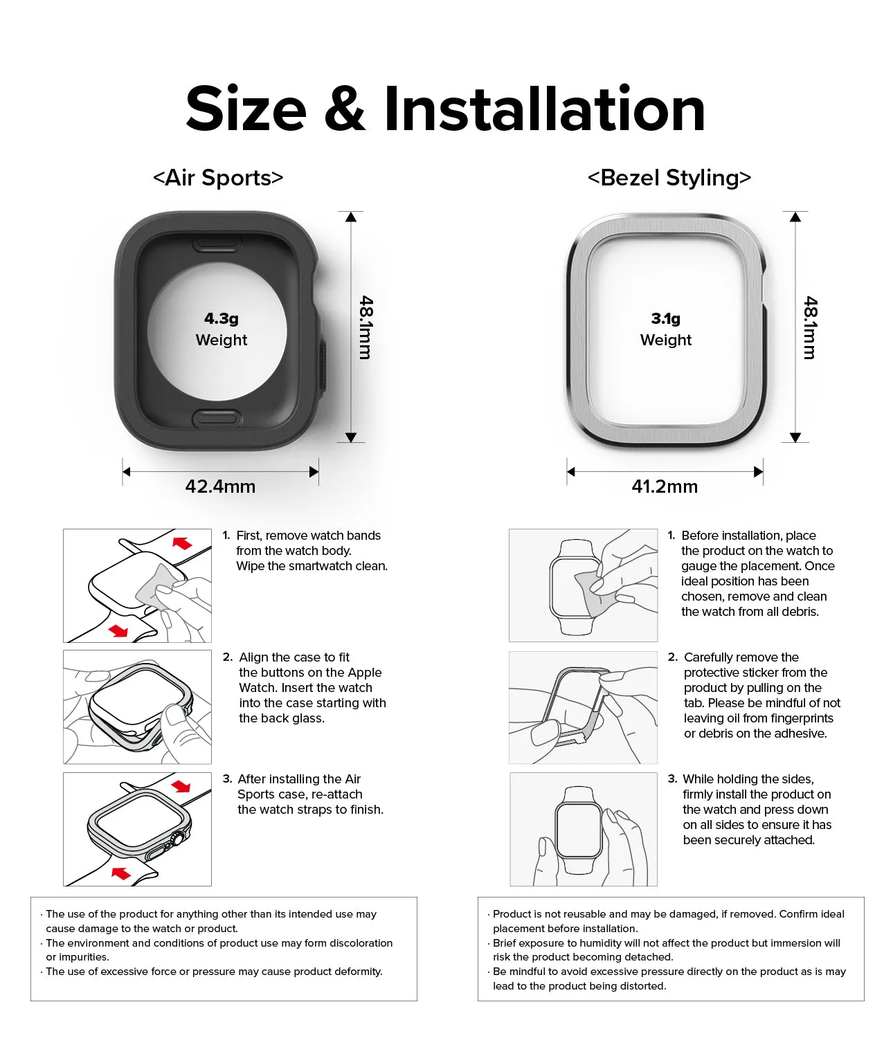 Apple Watch Series (41mm / 40mm) | Air Sports (Black)   Bezel Styling