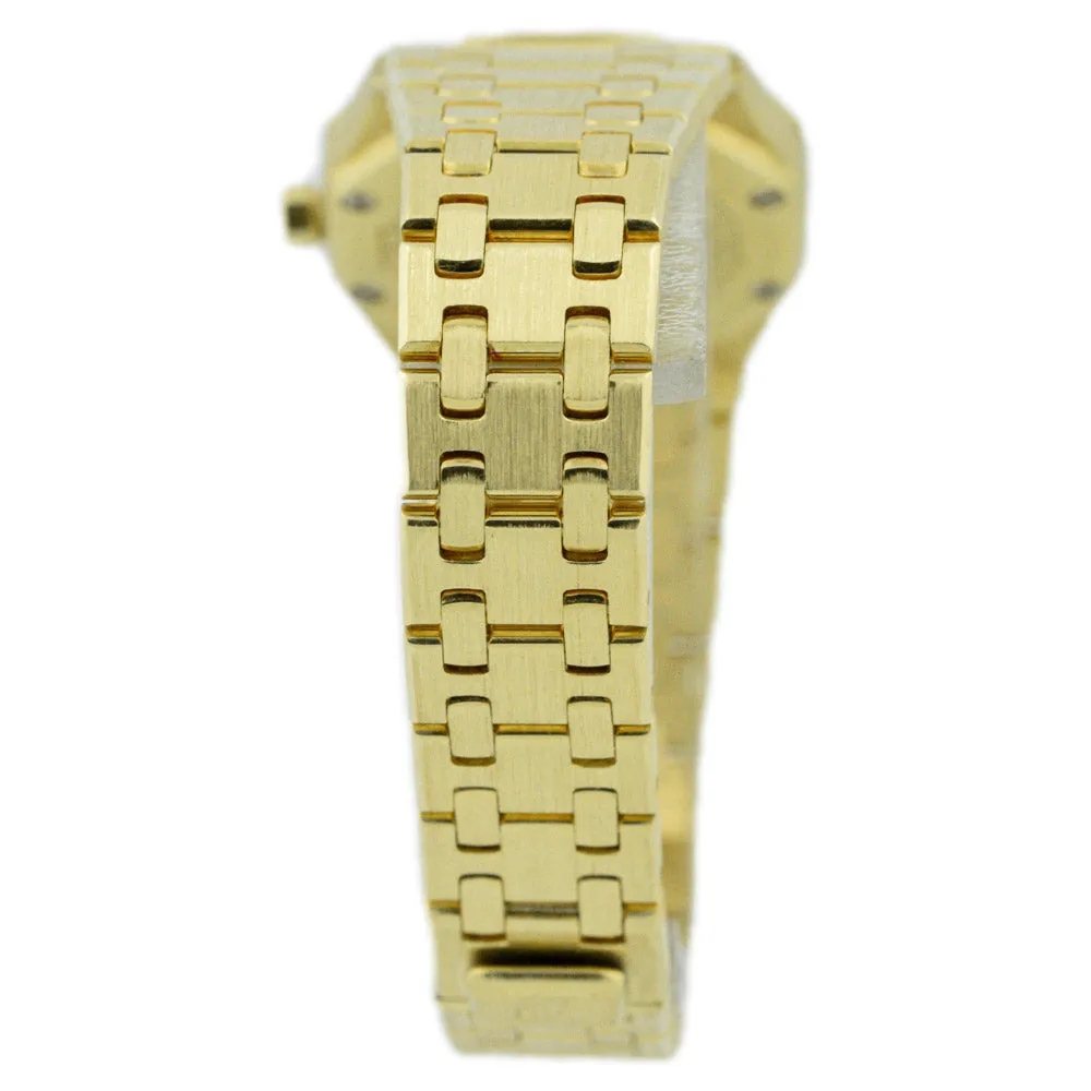 Audemars Piguet Ladies Vintage Royal Oak Quartz 18K Yellow Gold 28mm Silver Roman Numeral & Dot Dial Watch