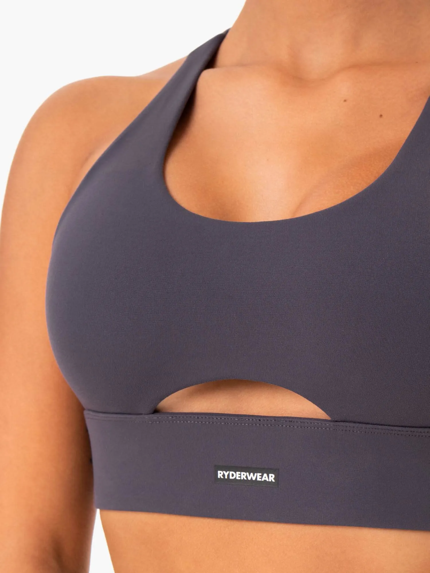 Base Racer Back Sports Bra - Charcoal