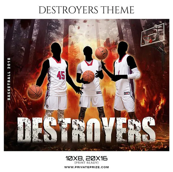 Basketball Destroyer Theme Sports Photography Template