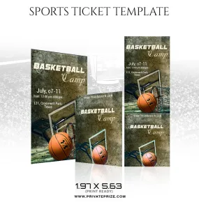 Basketball Sports Ticket Template