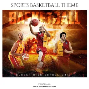 Basketball Themed Sports Photography Template