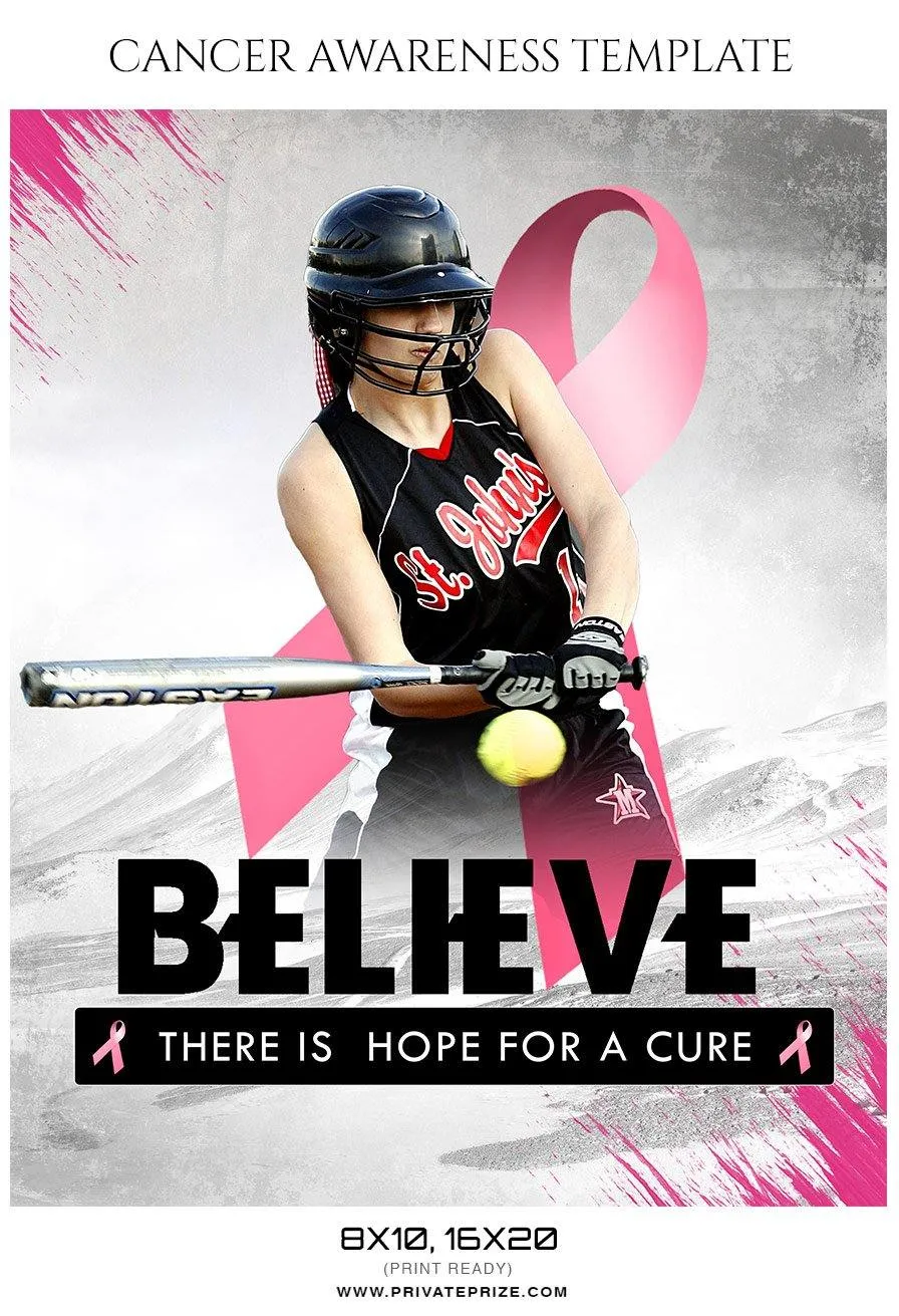 Believe - Cancer Awareness Sports Template