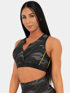 BFCAMO Zip Up Sports Bra - Camo