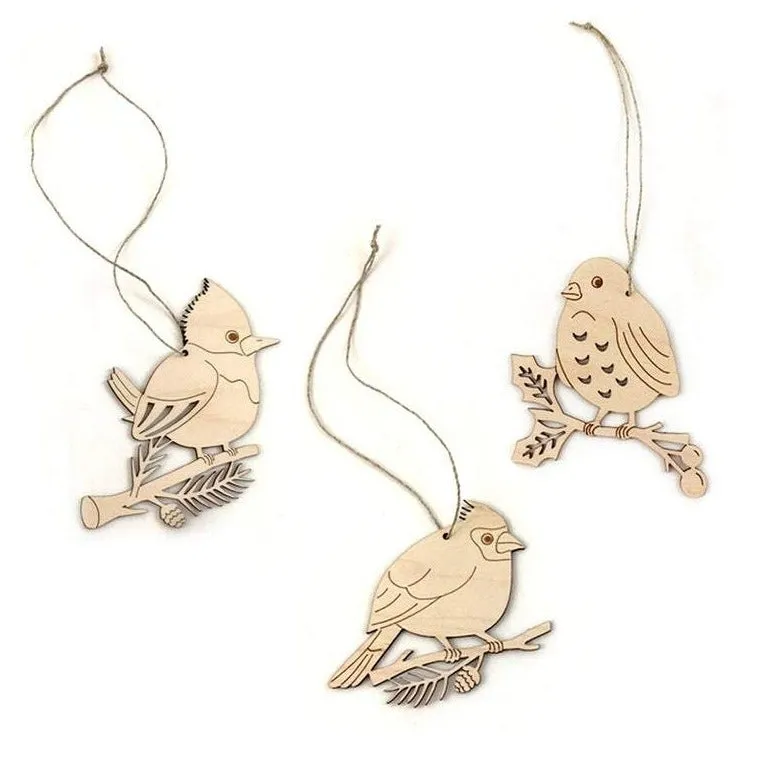 Bird Ornaments - Set of 3 (Final Sale)