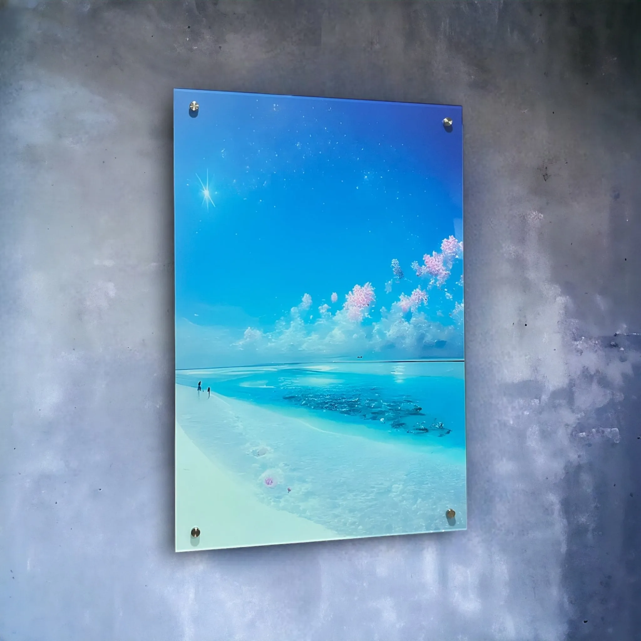 Blue Seashore (Anime-Fantasy) Acrylic Wall Art