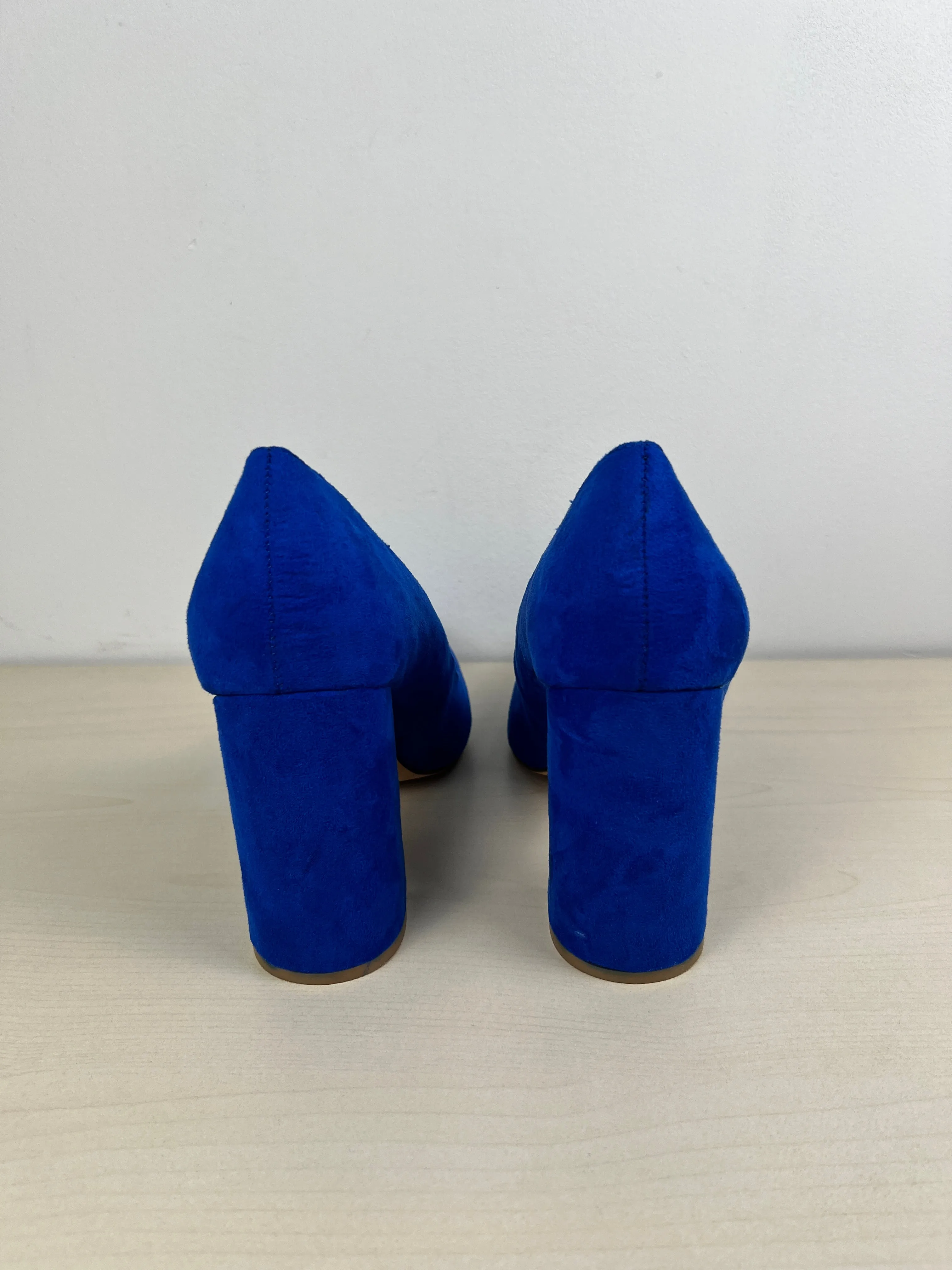 Blue Shoes Heels Block Fashion To Figure, Size 10