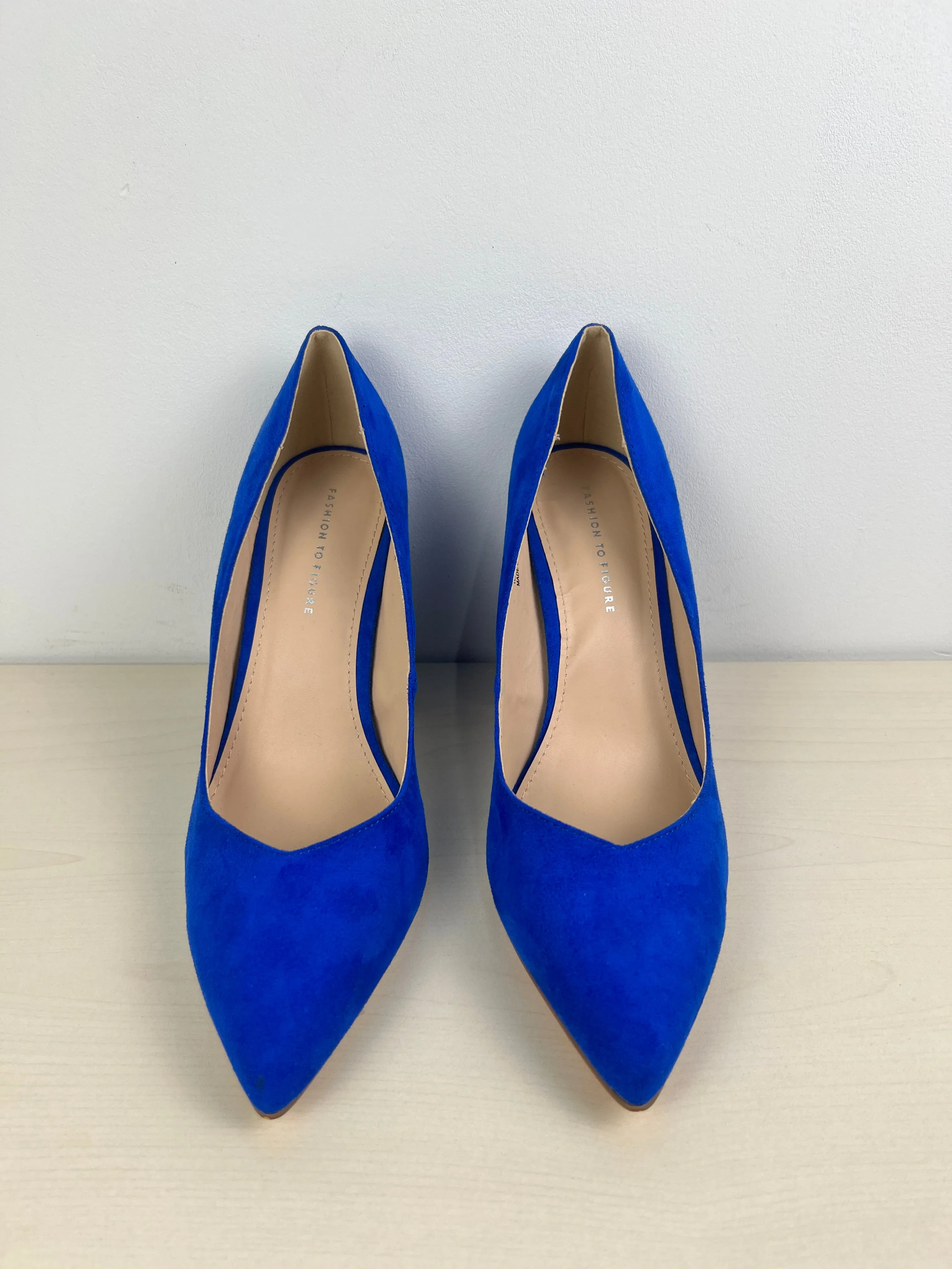 Blue Shoes Heels Block Fashion To Figure, Size 10