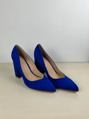 Blue Shoes Heels Block Fashion To Figure, Size 10