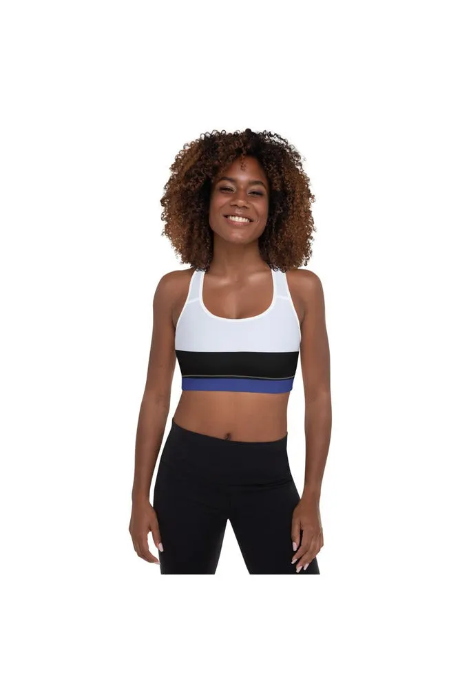 Bold Blue & Black Padded Sports Bra