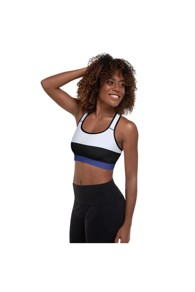 Bold Blue & Black Padded Sports Bra