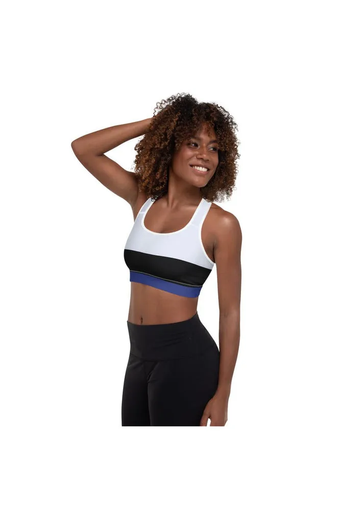 Bold Blue & Black Padded Sports Bra