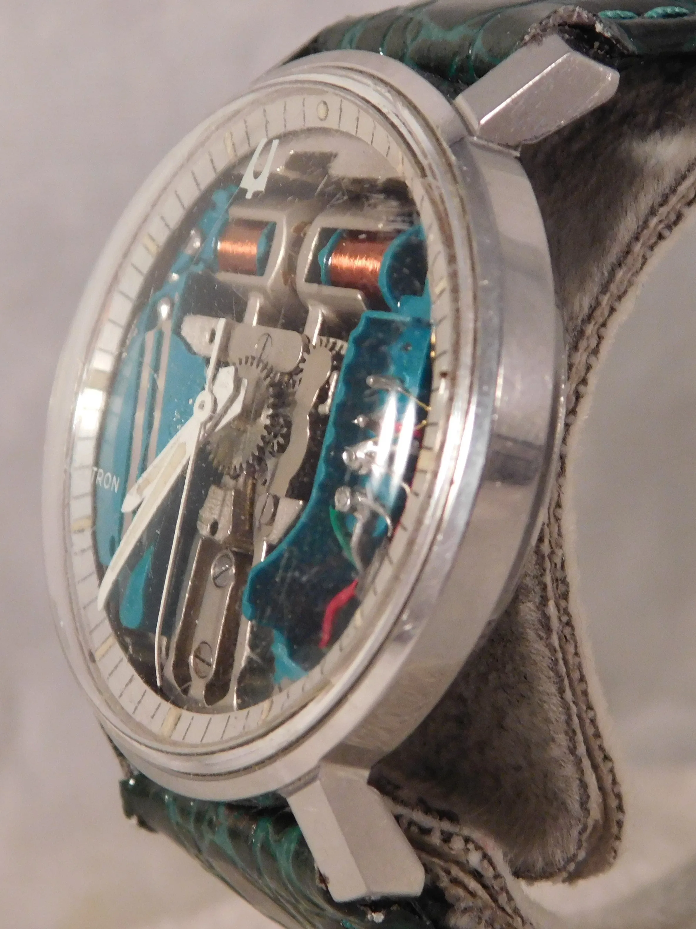 Bulova Accutron Spaceview 214 M6 SS Vintage 1966 Tuning Fork Mens Watch ....34mm