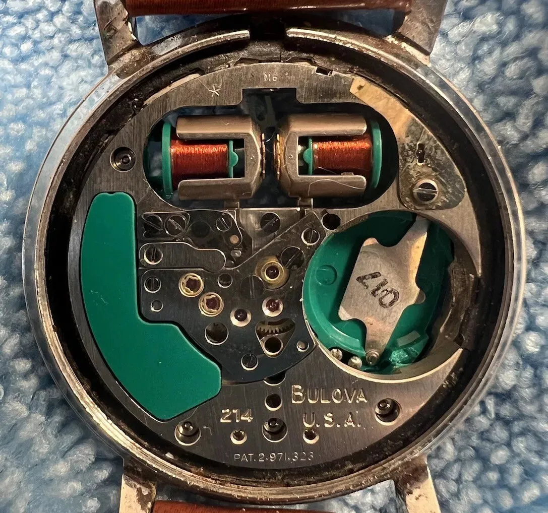 Bulova Accutron Spaceview 214 M6 SS Vintage 1966 Tuning Fork Mens Watch ....34mm